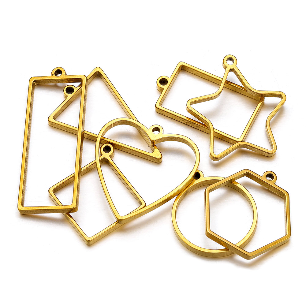 Uv Resin - 10 szt. Stal Nierdzewna Geometryczne Metalowe