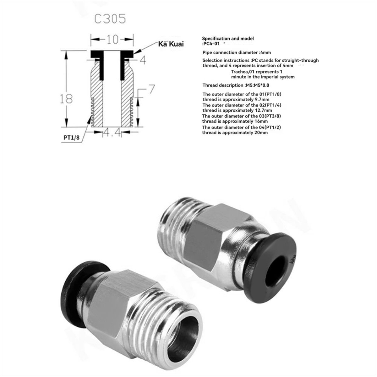 【A60I】 Złączka pneumatyczna pr – Ptfe Tube recenzja i cena