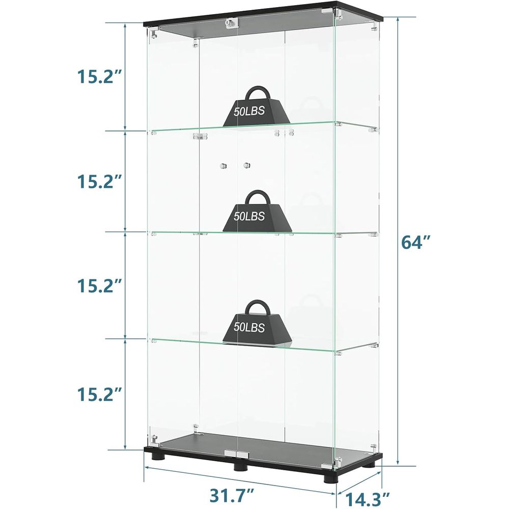 Szklana witryna z 4 półkami, p – Glass Bed recenzja i cena
