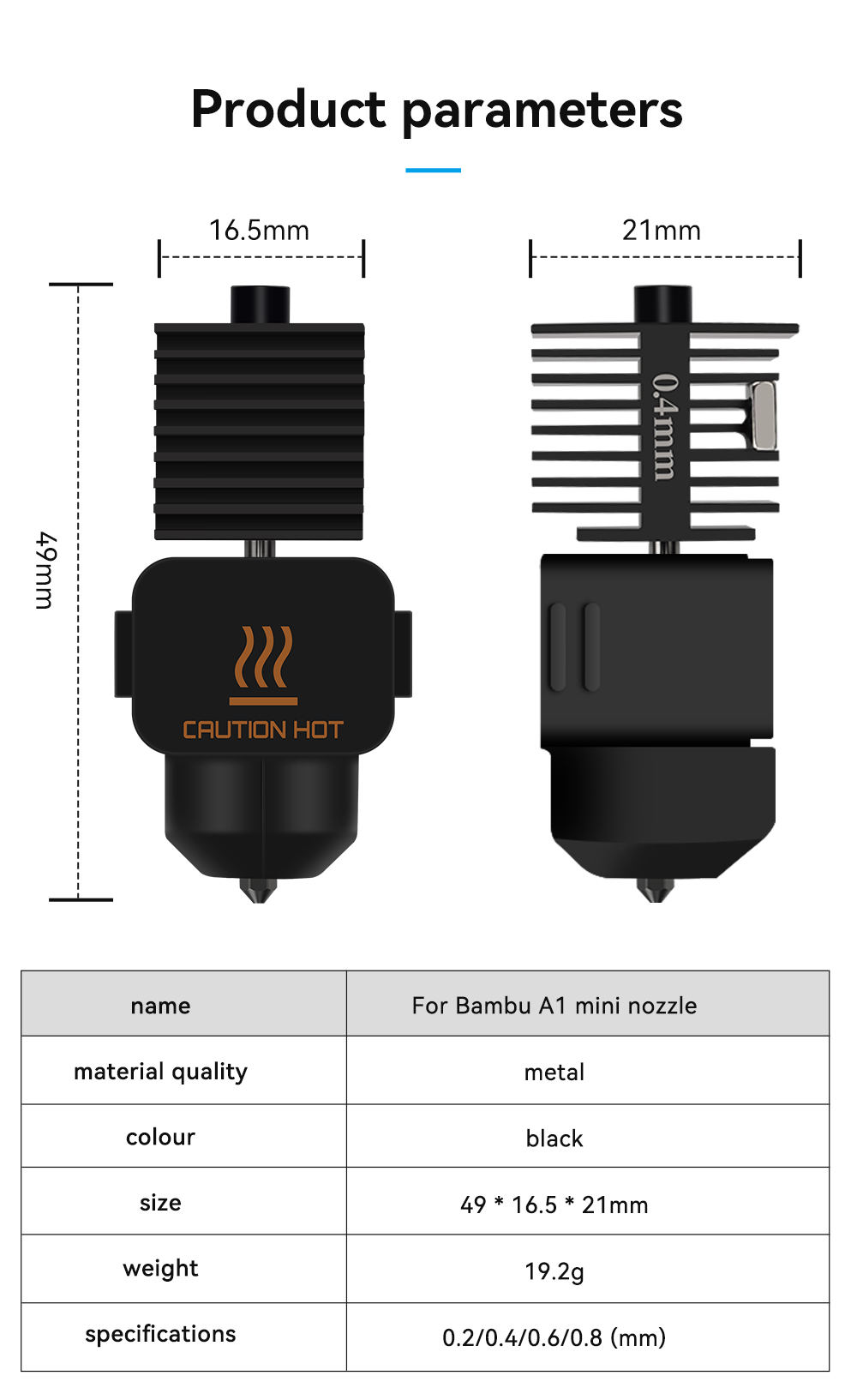 Hotend do Bambu Lab A1 Mini, z – Hotend Assembly recenzja i cena